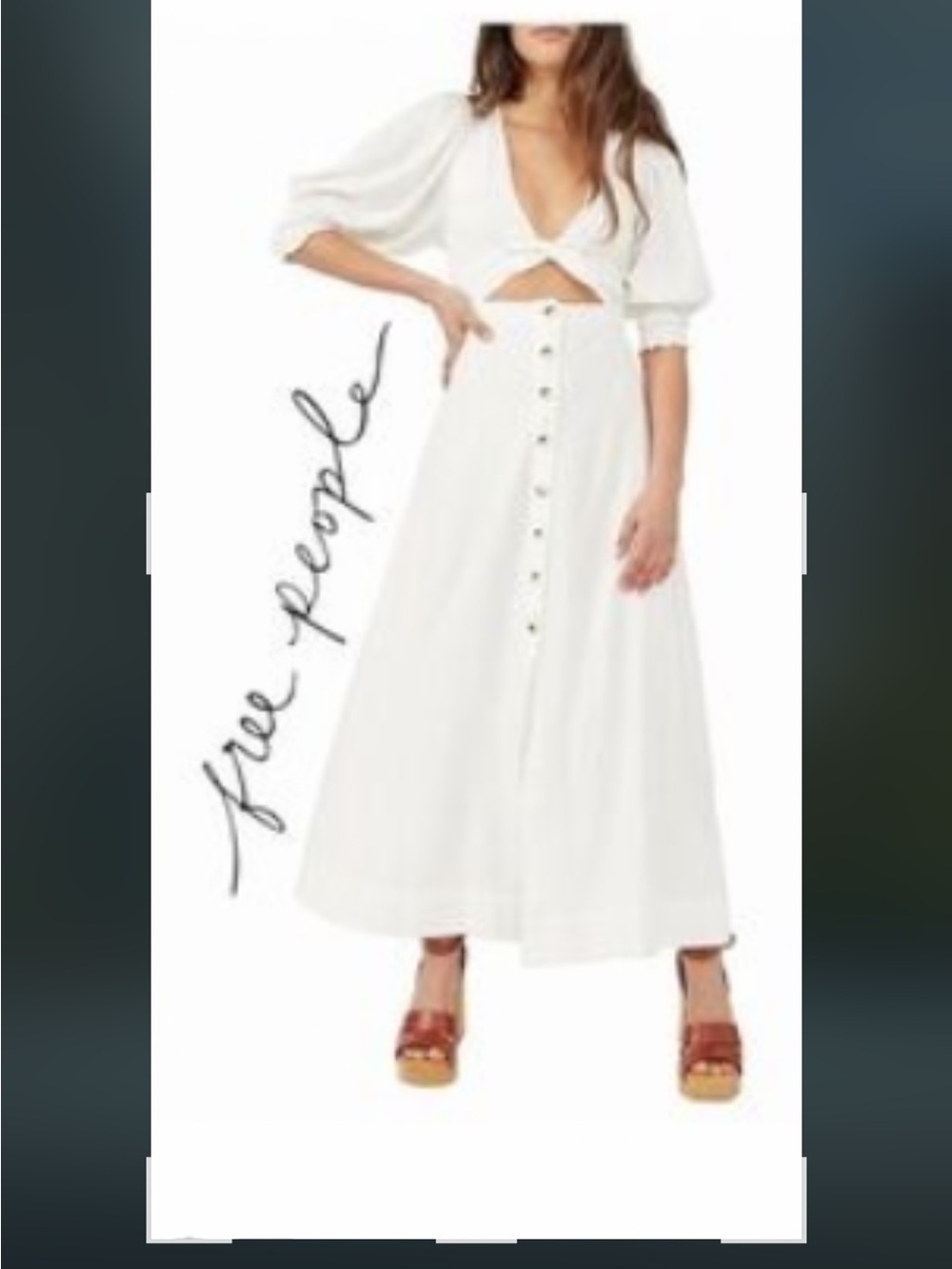 Free People String of Hearts Maxi in Bright White Large